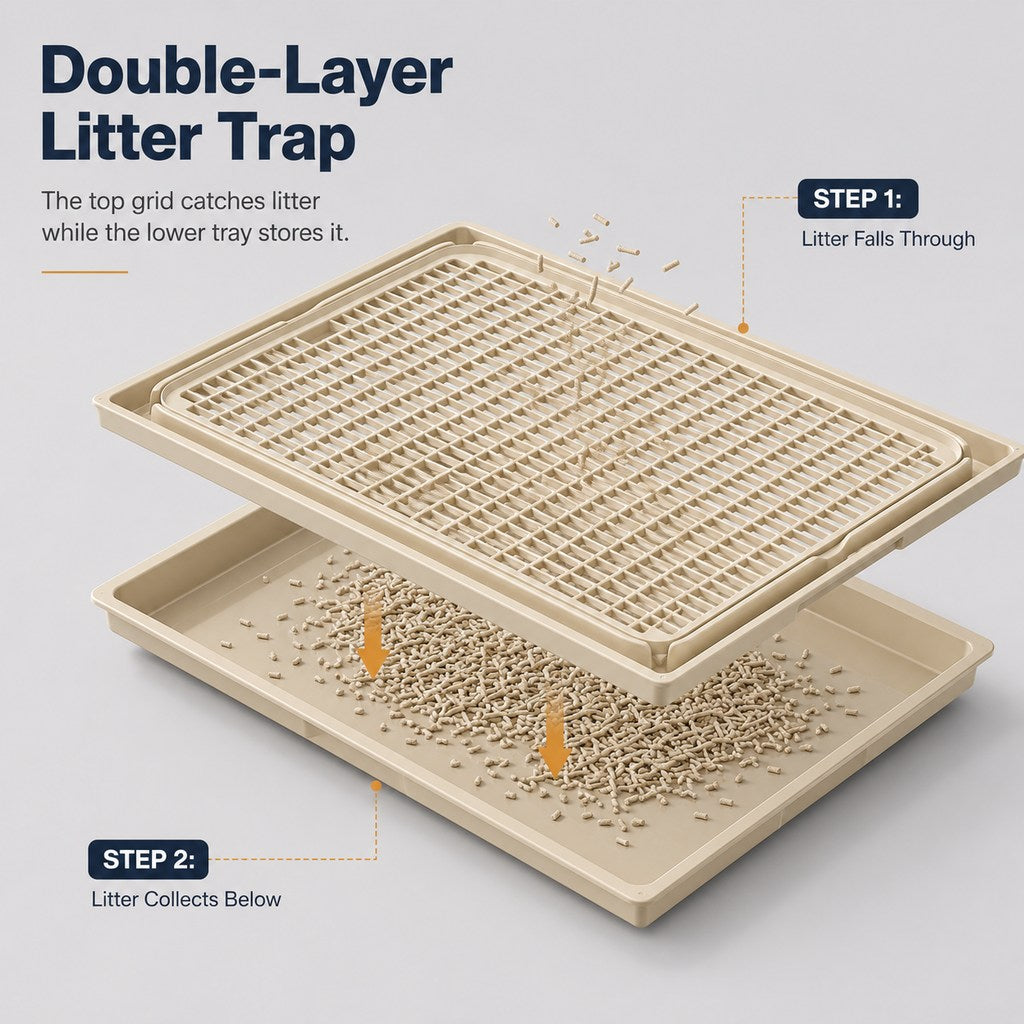 Modular Double-Layer Cat Litter Mat for Litter Boxes