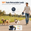 Dual Dog Leash, 360° Tangle-Free Retractable with LED