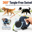 Dual Dog Leash, 360° Tangle-Free Retractable with LED