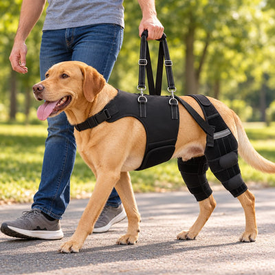 Dual Rear Leg Support Harness with Lift Handle for Dogs