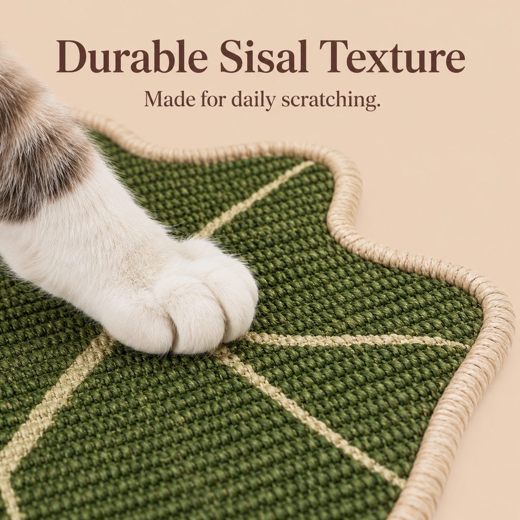 Botanical Sisal Cat Scratcher Mat for Walls & Floors