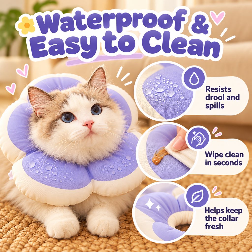Soft Flower Recovery Collar for Cats & Small Dogs