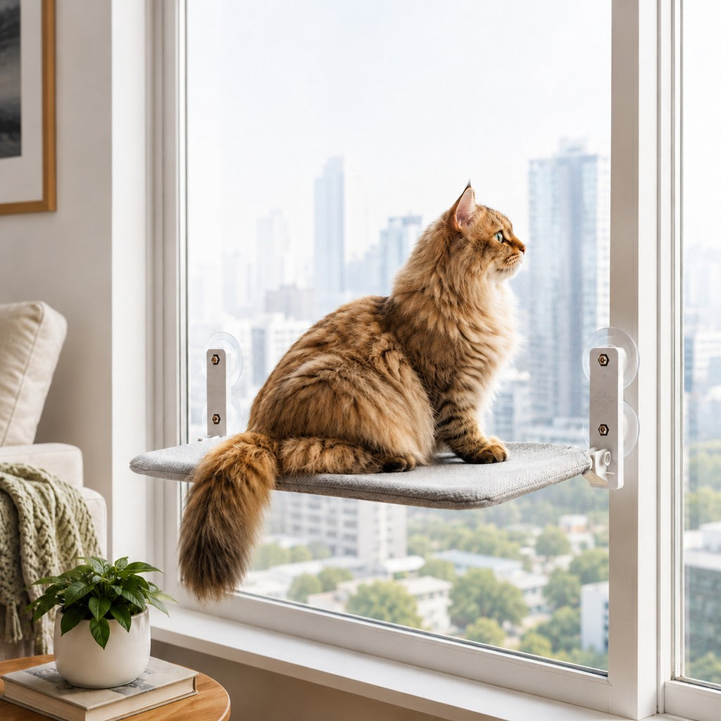 Foldable Cat Window Hammock with Suction Cup Mount