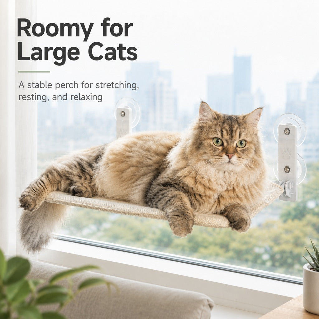 Foldable Cat Window Hammock with Suction Cup Mount