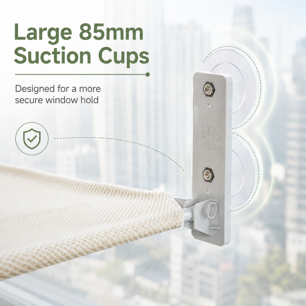 Foldable Cat Window Hammock with Suction Cup Mount