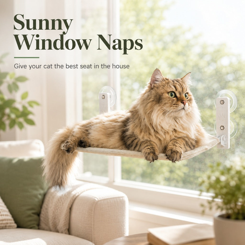 Foldable Cat Window Hammock with Suction Cup Mount