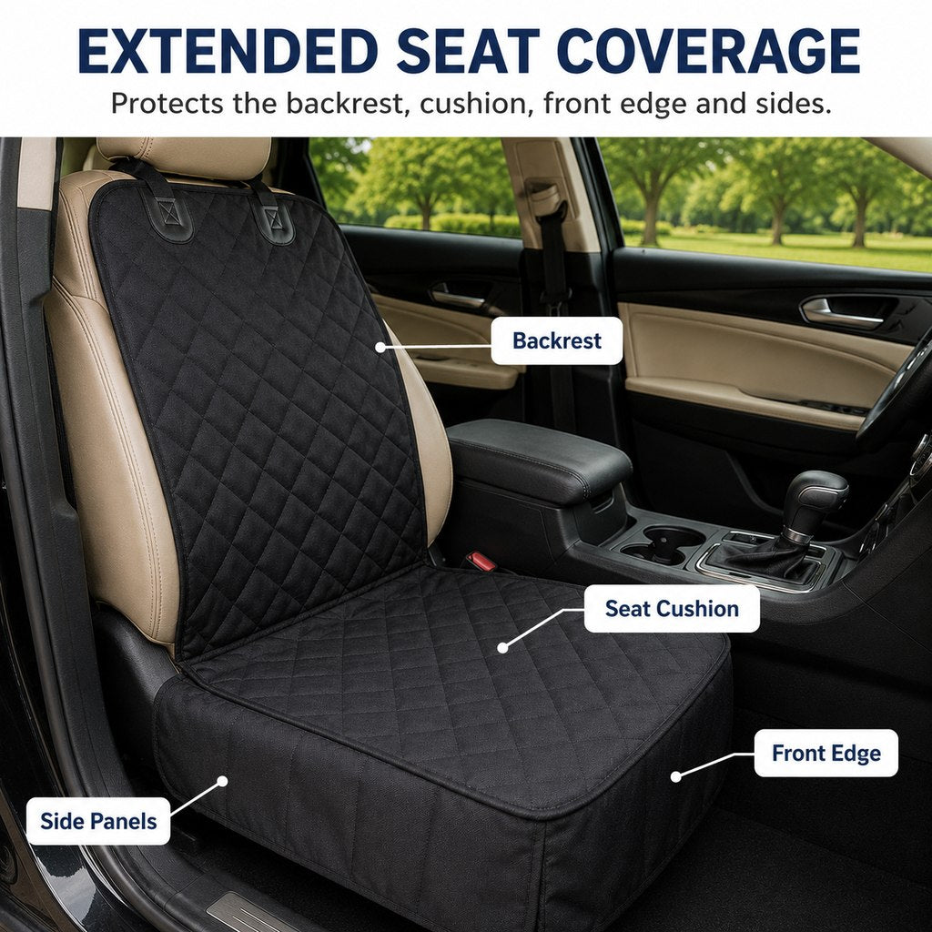 Front Seat Pet Car Seat Cover with Seat Belt Tether