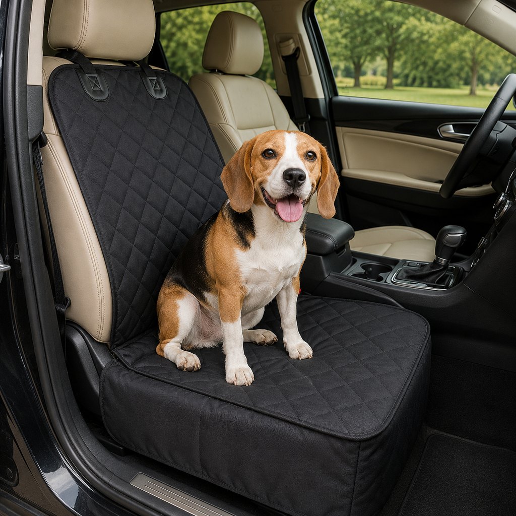 Front Seat Pet Car Seat Cover with Seat Belt Tether