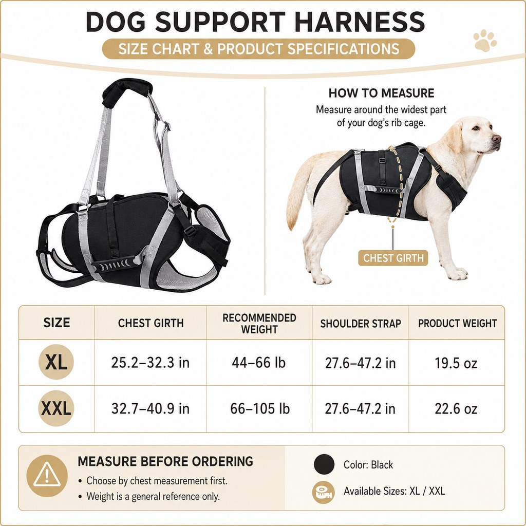 Full-Body Lift Harness for Large Senior Dogs