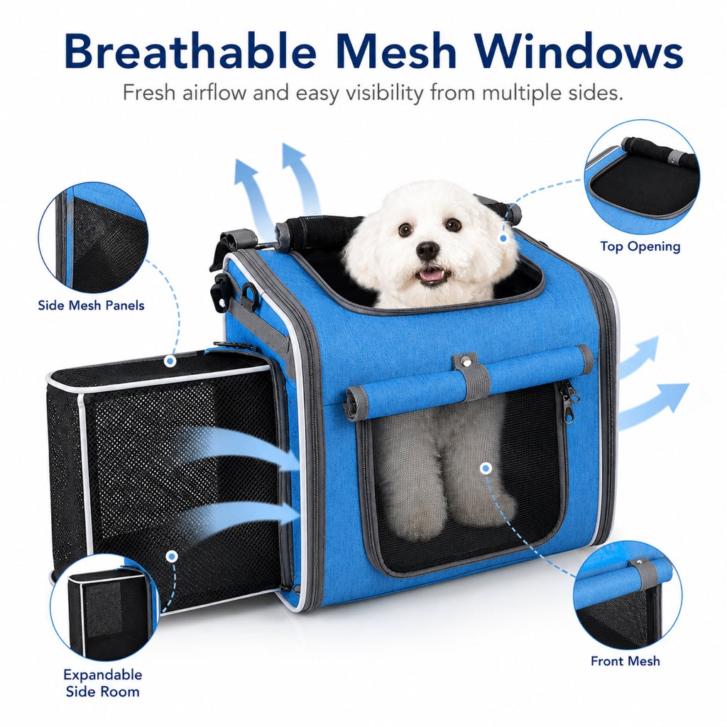 4-in-1 Expandable Bike Pet Carrier Backpack