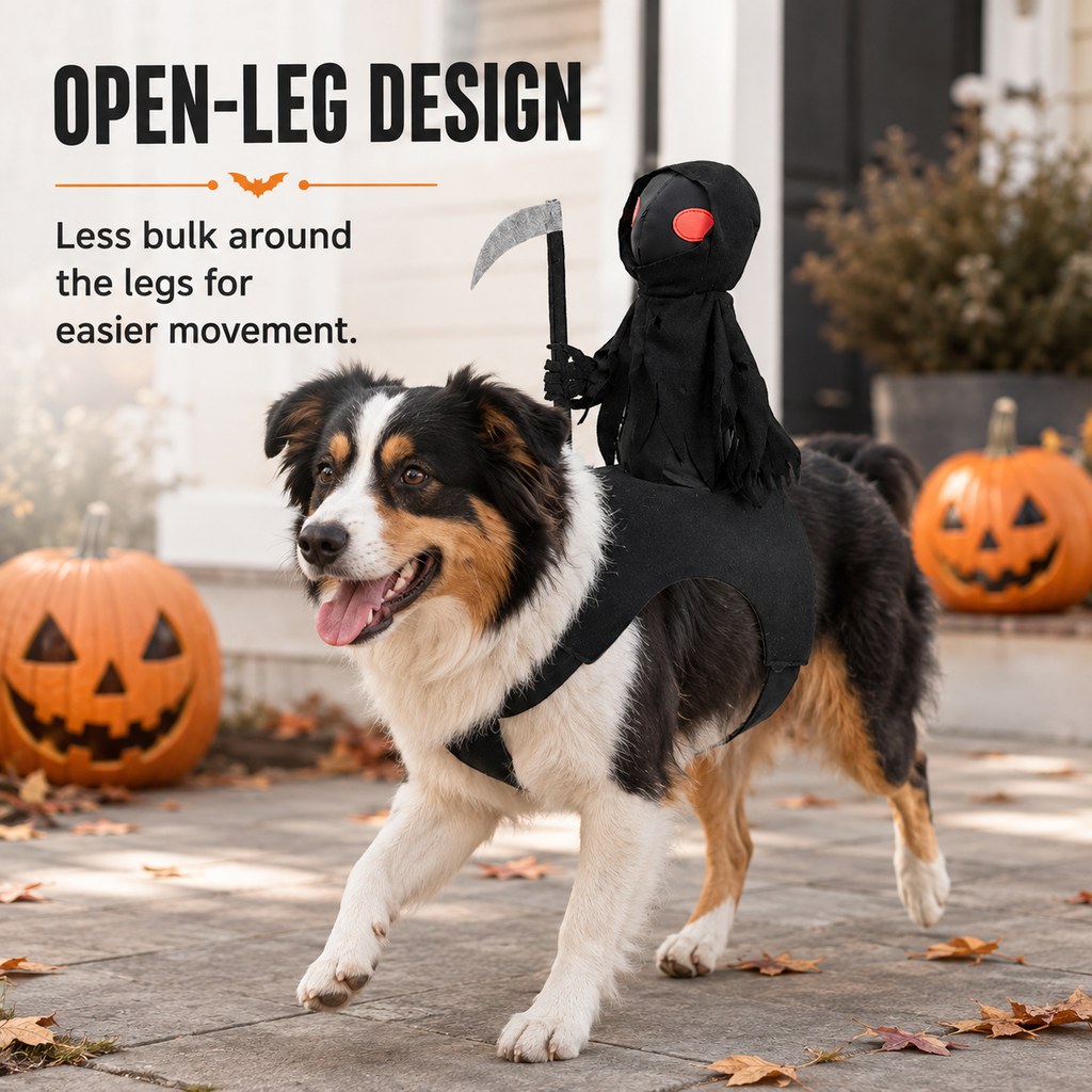 Grim Reaper Rider Pet Costume for Halloween