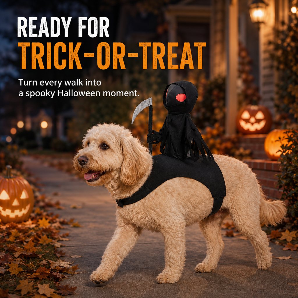 Grim Reaper Rider Pet Costume for Halloween