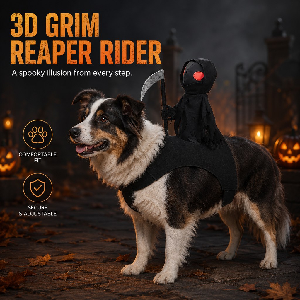 Grim Reaper Rider Pet Costume for Halloween