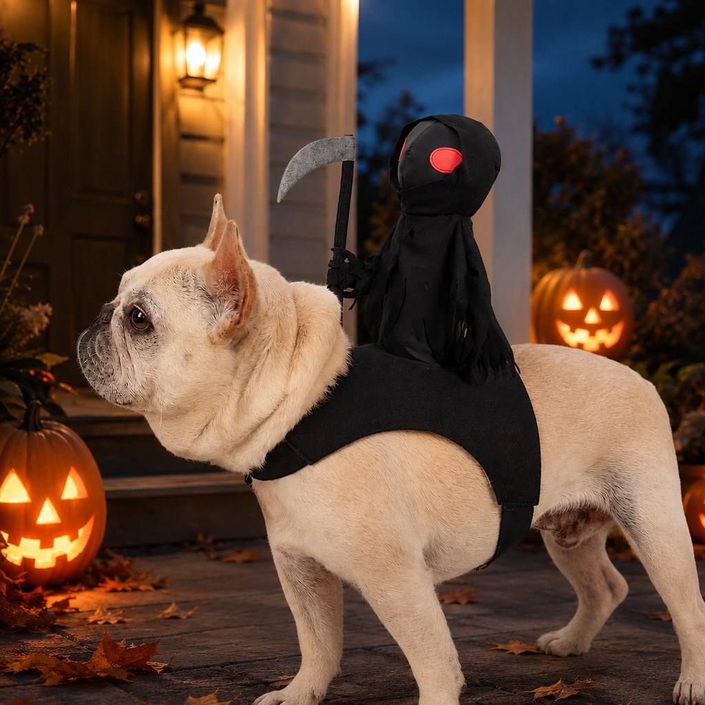Grim Reaper Rider Pet Costume for Halloween