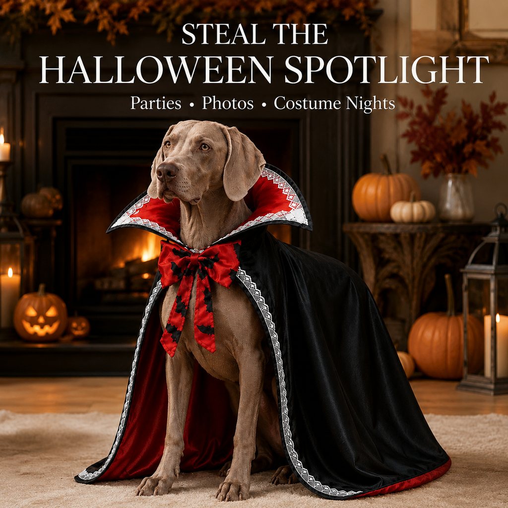 Vampire Dog Cape Halloween Costume with Stand-Up Collar