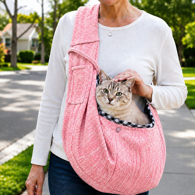 Hands-Free Pet Sling Carrier with Wide Shoulder Strap