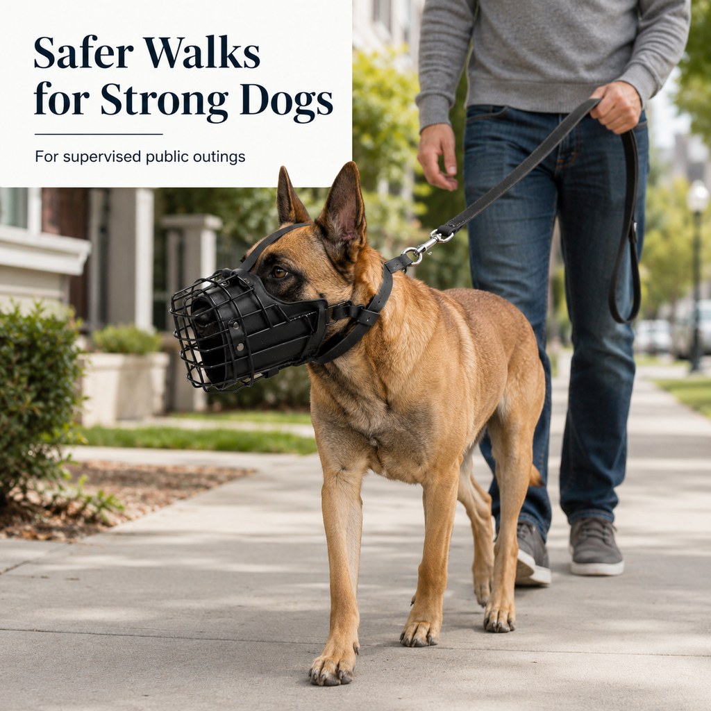 Steel Basket Dog Muzzle for Large Dogs on Walks