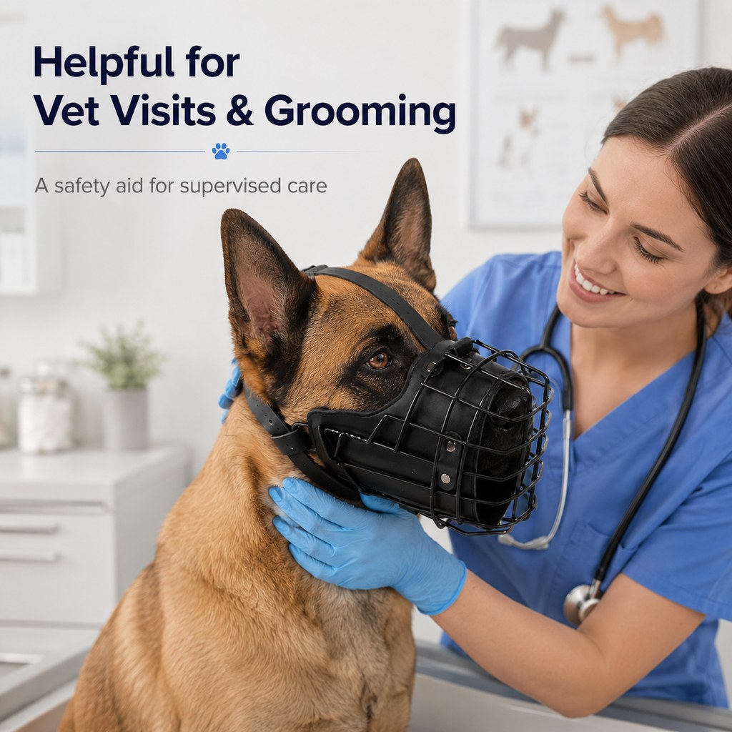 Steel Basket Dog Muzzle for Large Dogs on Walks