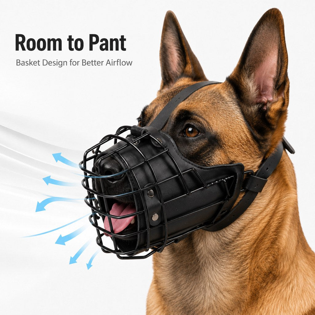 Steel Basket Dog Muzzle for Large Dogs on Walks