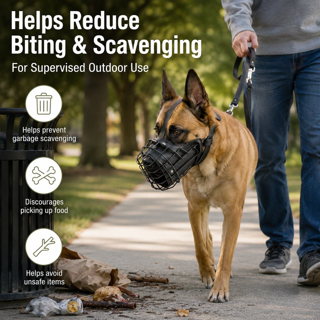 Steel Basket Dog Muzzle for Large Dogs on Walks