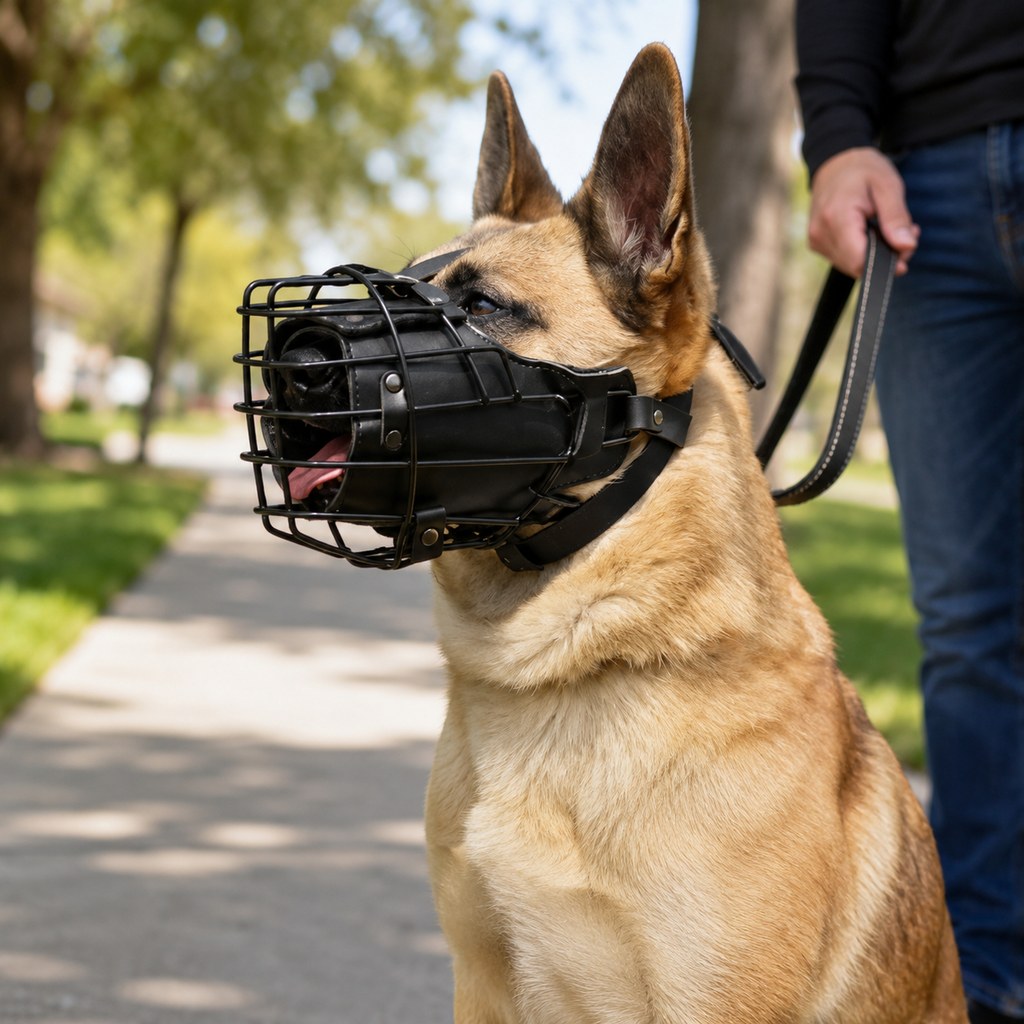 Steel Basket Dog Muzzle for Large Dogs on Walks