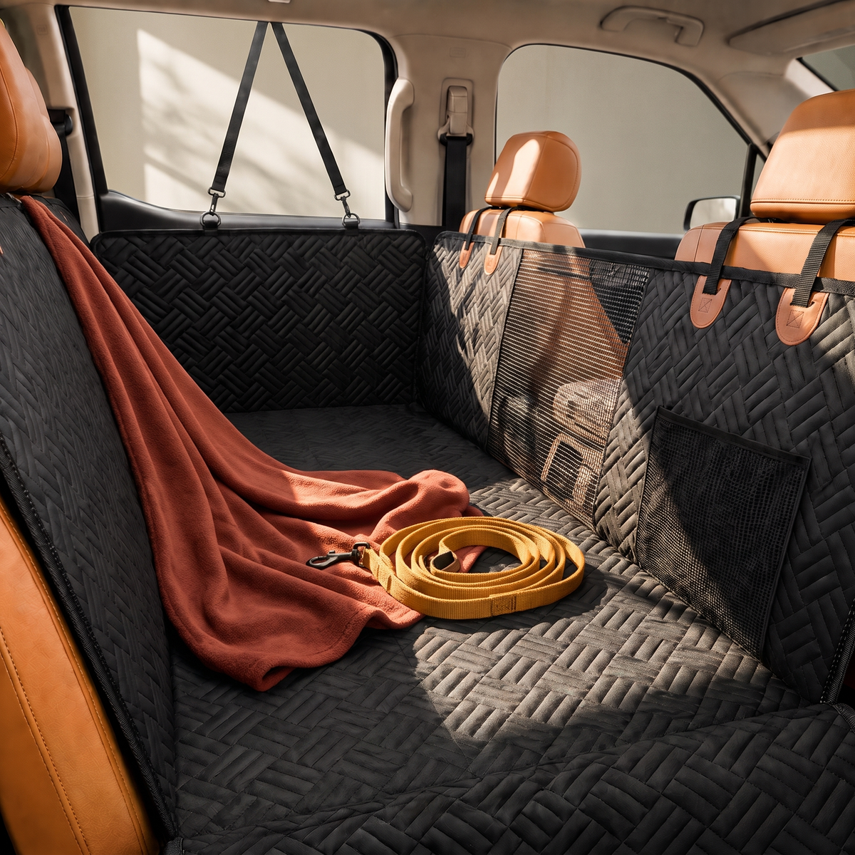 Back seat dog bed styled in colour