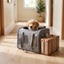 Carrier bag packed and ready in a home hallway
