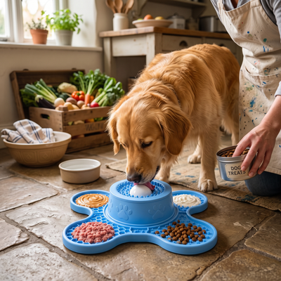 3-in-1 Dog Lick Mat & Slow Feeder Bowl for Bath Time