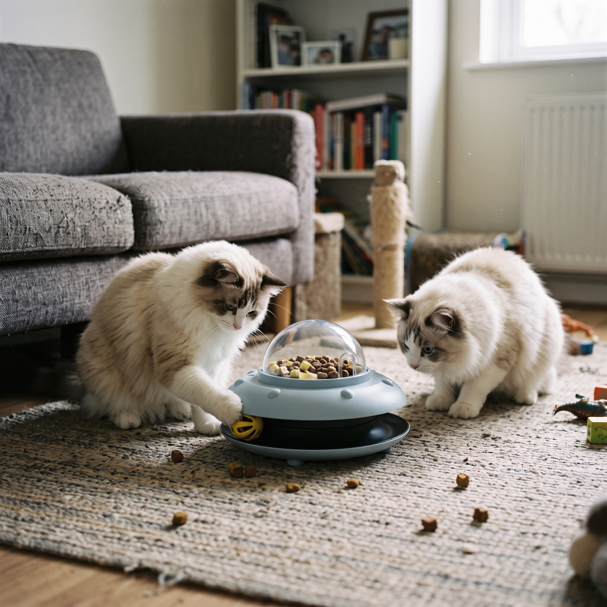 PawOrbit UFO Motion-Activated Cat Treat Dispenser Toy - Blue