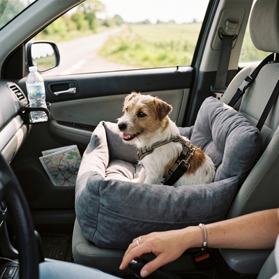 Dog Car Booster Seat with Harness Tether - Dark Gray