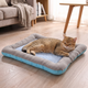Cooling Pet Bed with Raised Bolster Edge - Blue