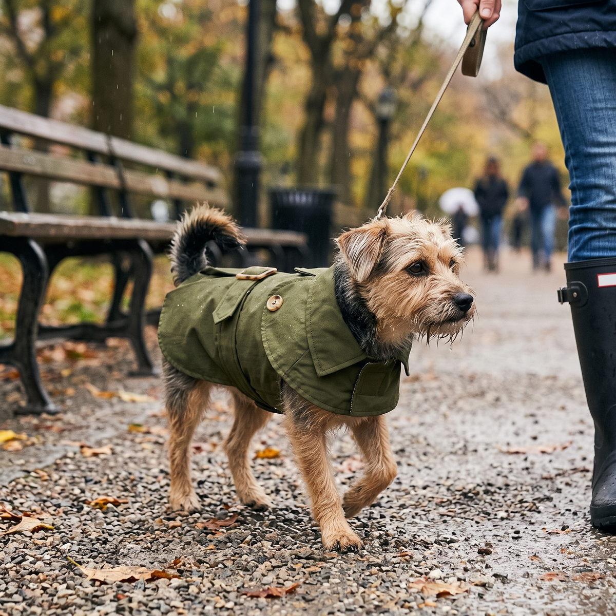 Lightweight Windbreaker Dog Coat for Small Dogs - GREEN