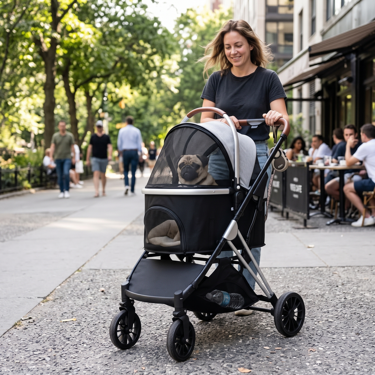 Deluxe 3-in-1 Pet Stroller with Aluminium Frame