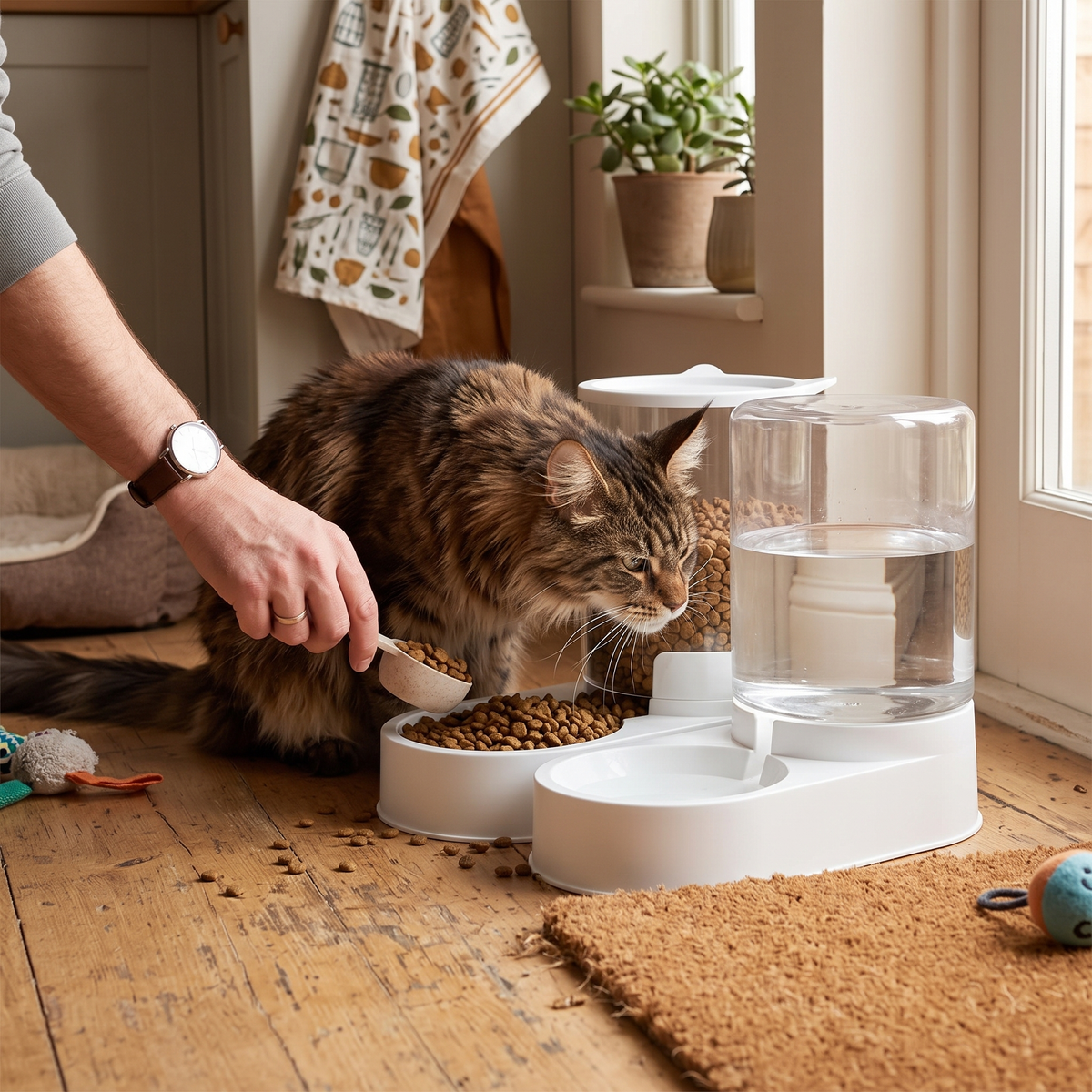 3.2L Compact Gravity Pet Feeder and Water Dispenser Set