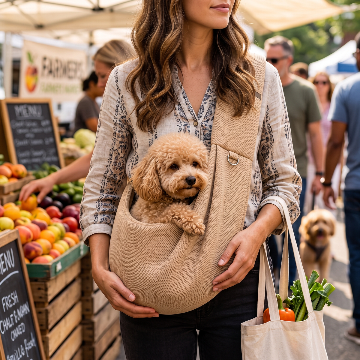 Crossbody Pet Sling Carrier - Khaki