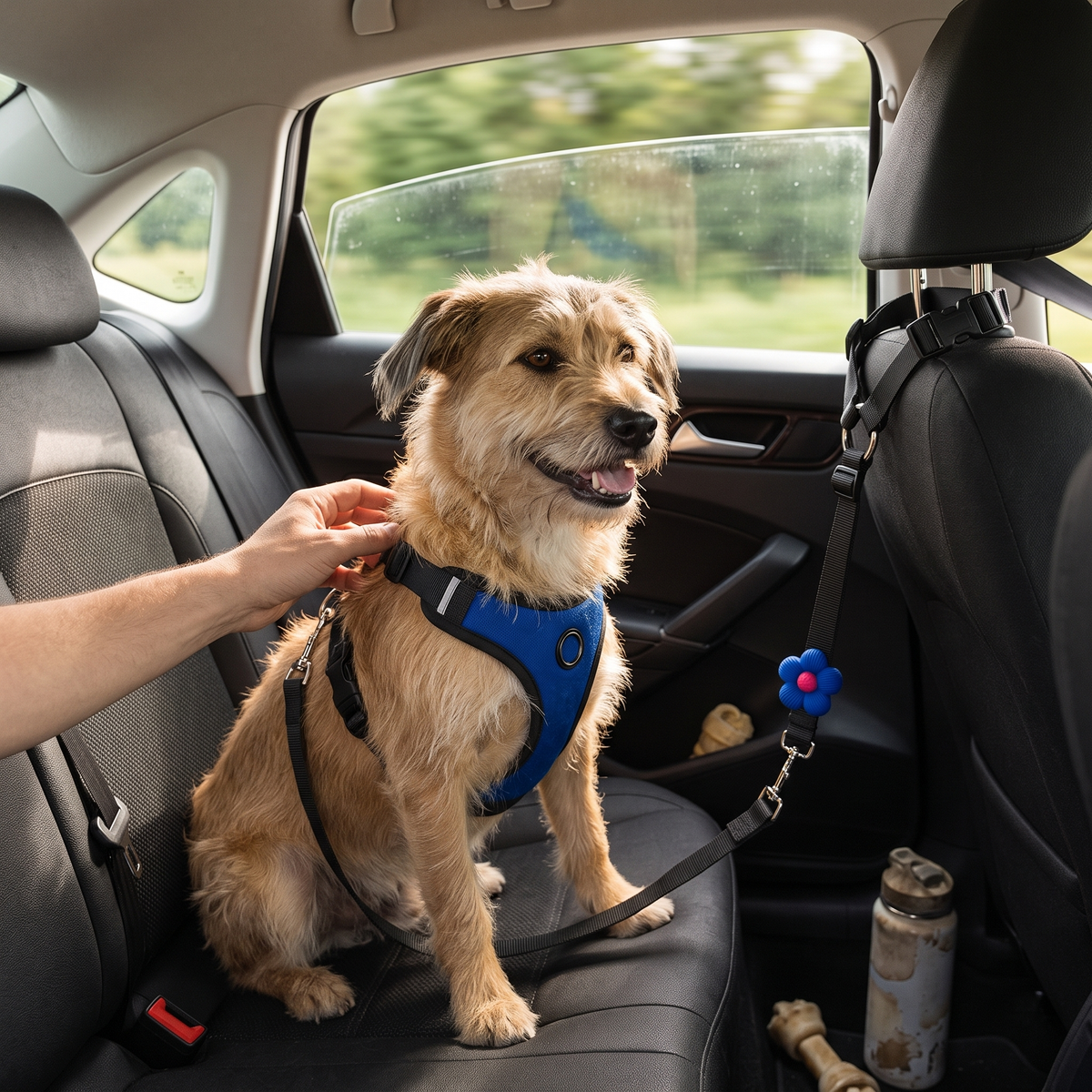Adjustable Dog Car Seat Belt - Black