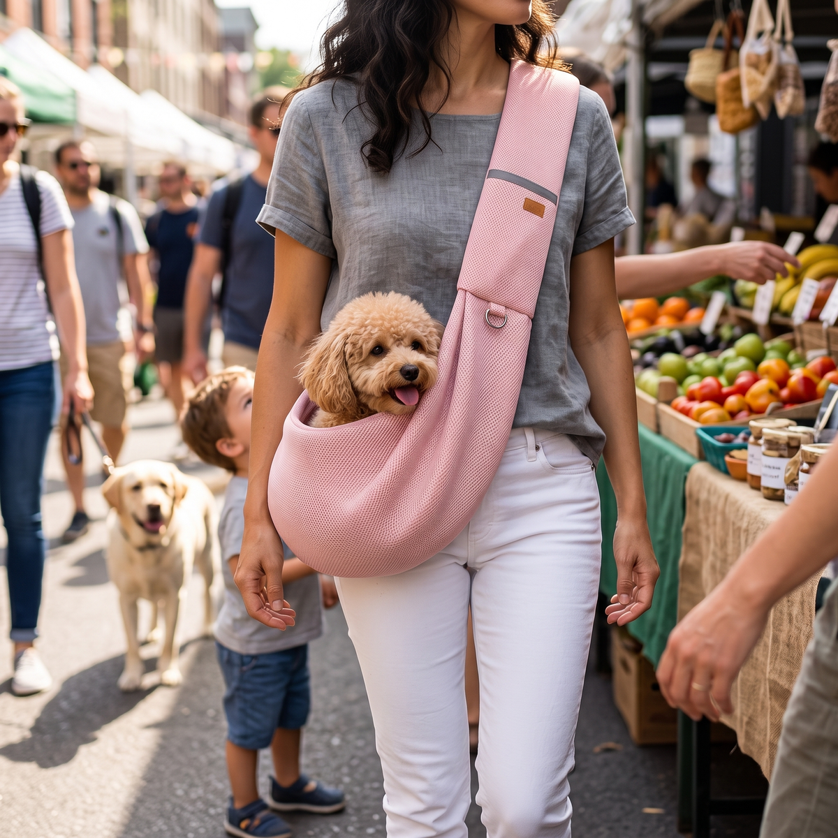 Crossbody Pet Sling Carrier - Pink
