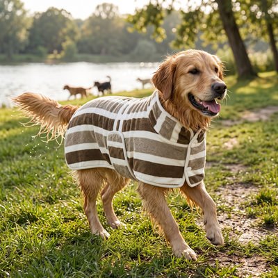 Wearable Microfiber Dog Drying Towel - Brown