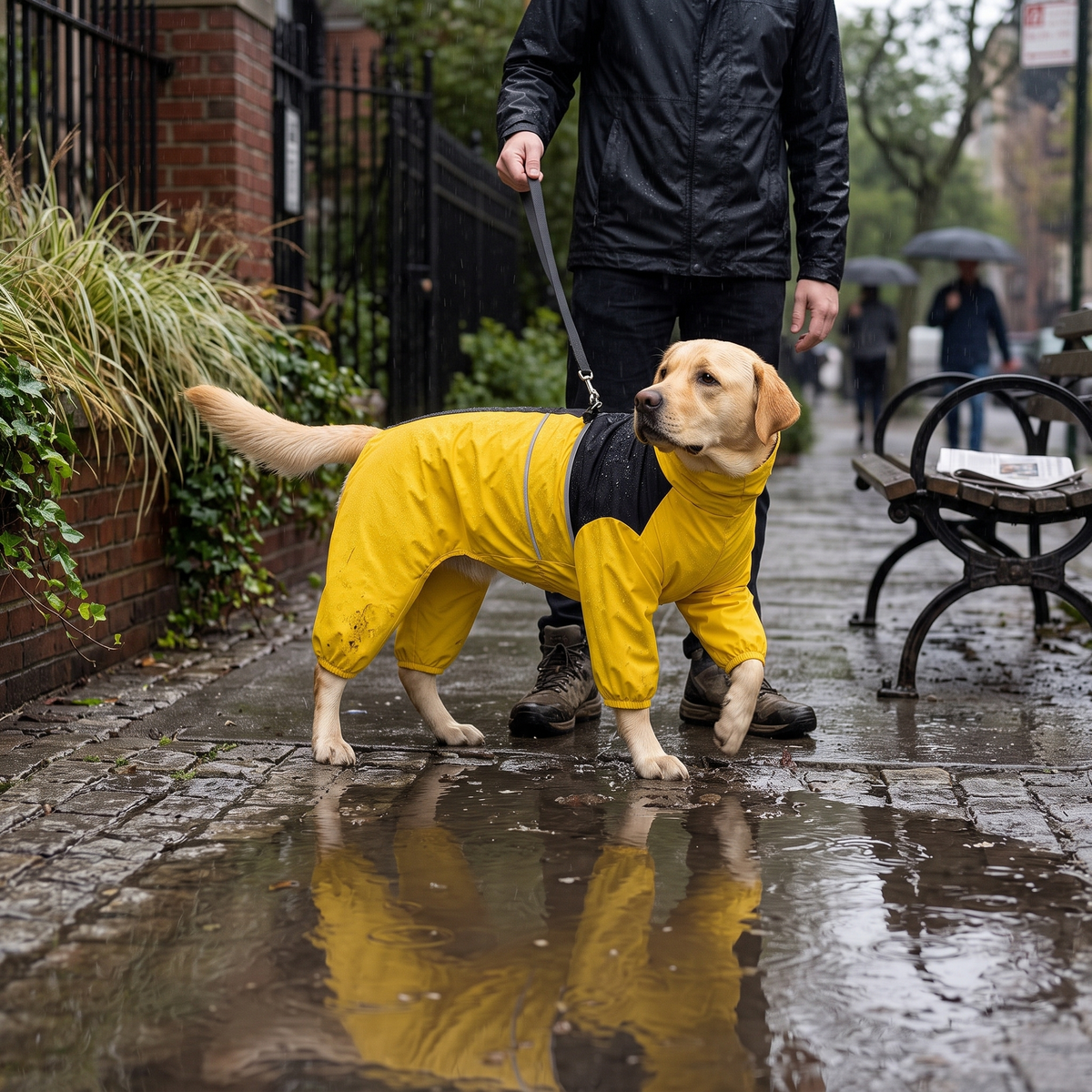 Full-Body Waterproof Dog Rain Suit for Muddy Walks - Yellow