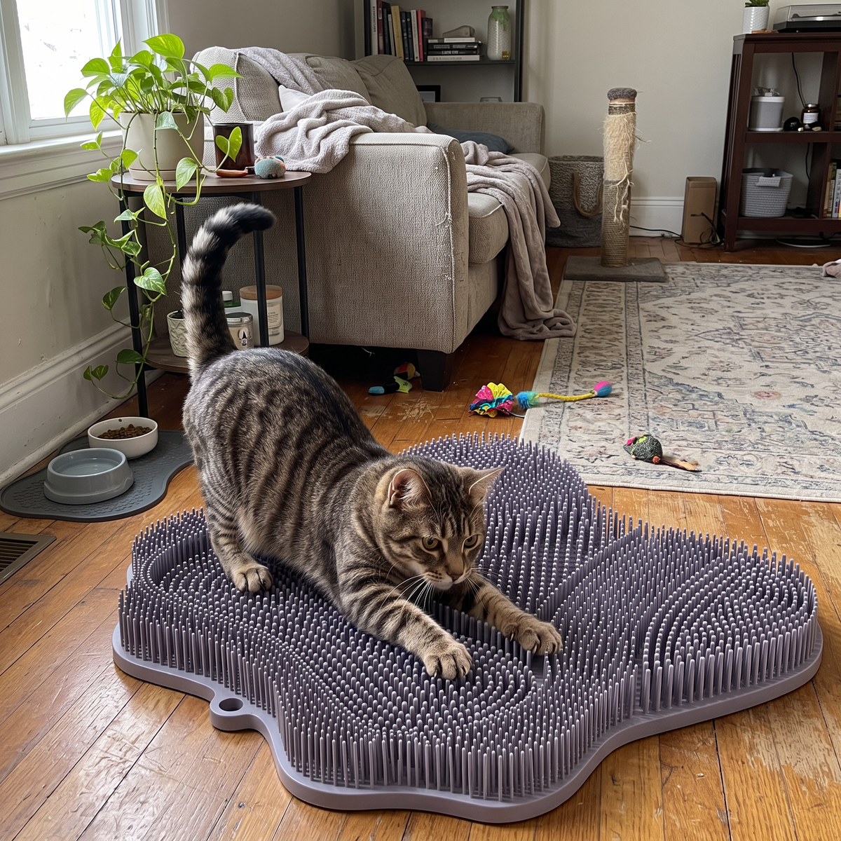 Cat Scratch & Massage Mat – Gray