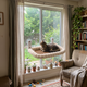 Foldable Cat Window Hammock – Striped Square Gray