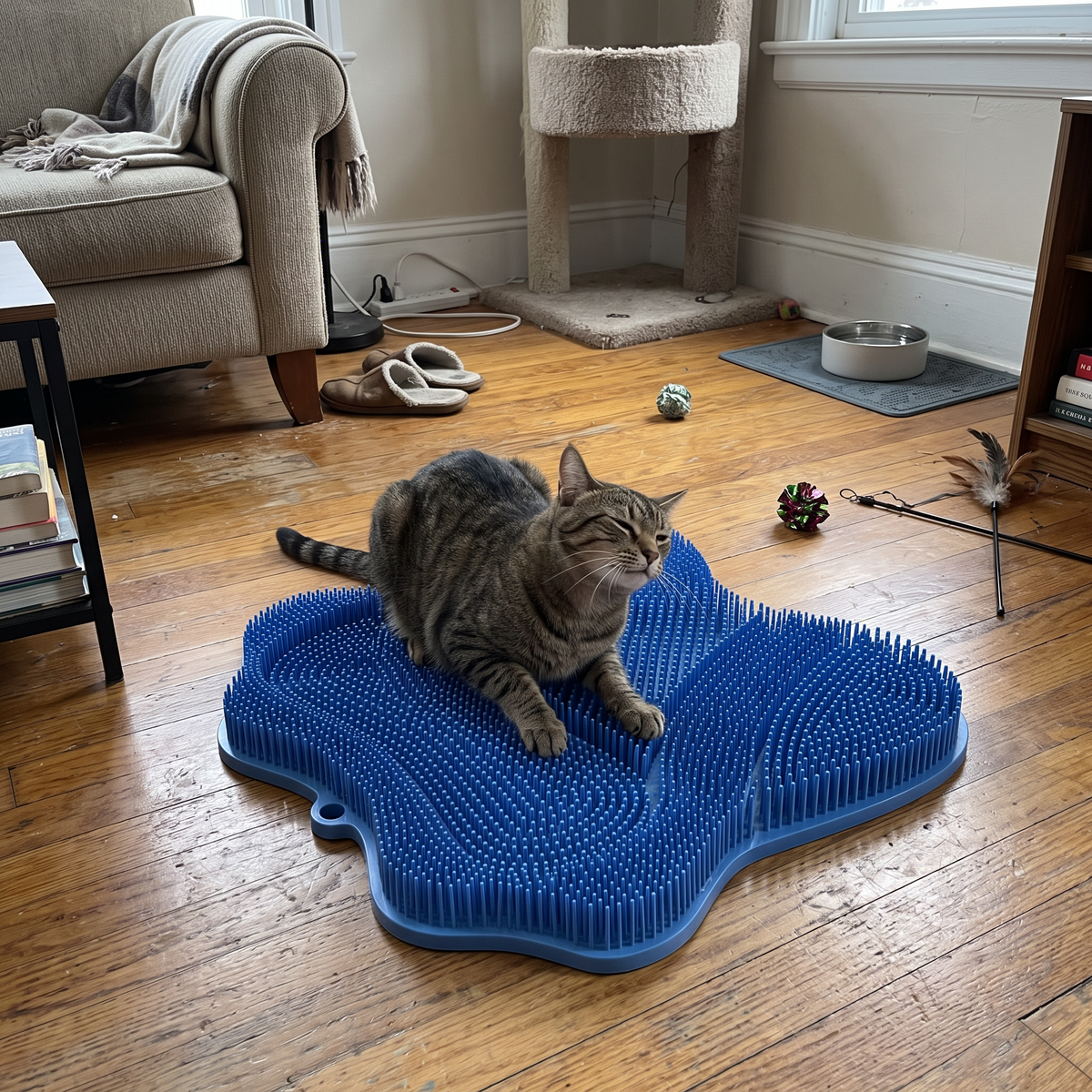 Cat Scratch & Massage Mat – Blue