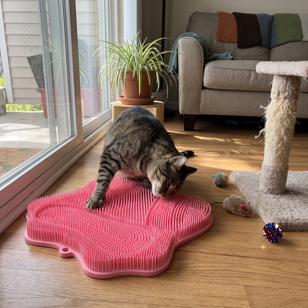 Cat Scratch & Massage Mat – Pink