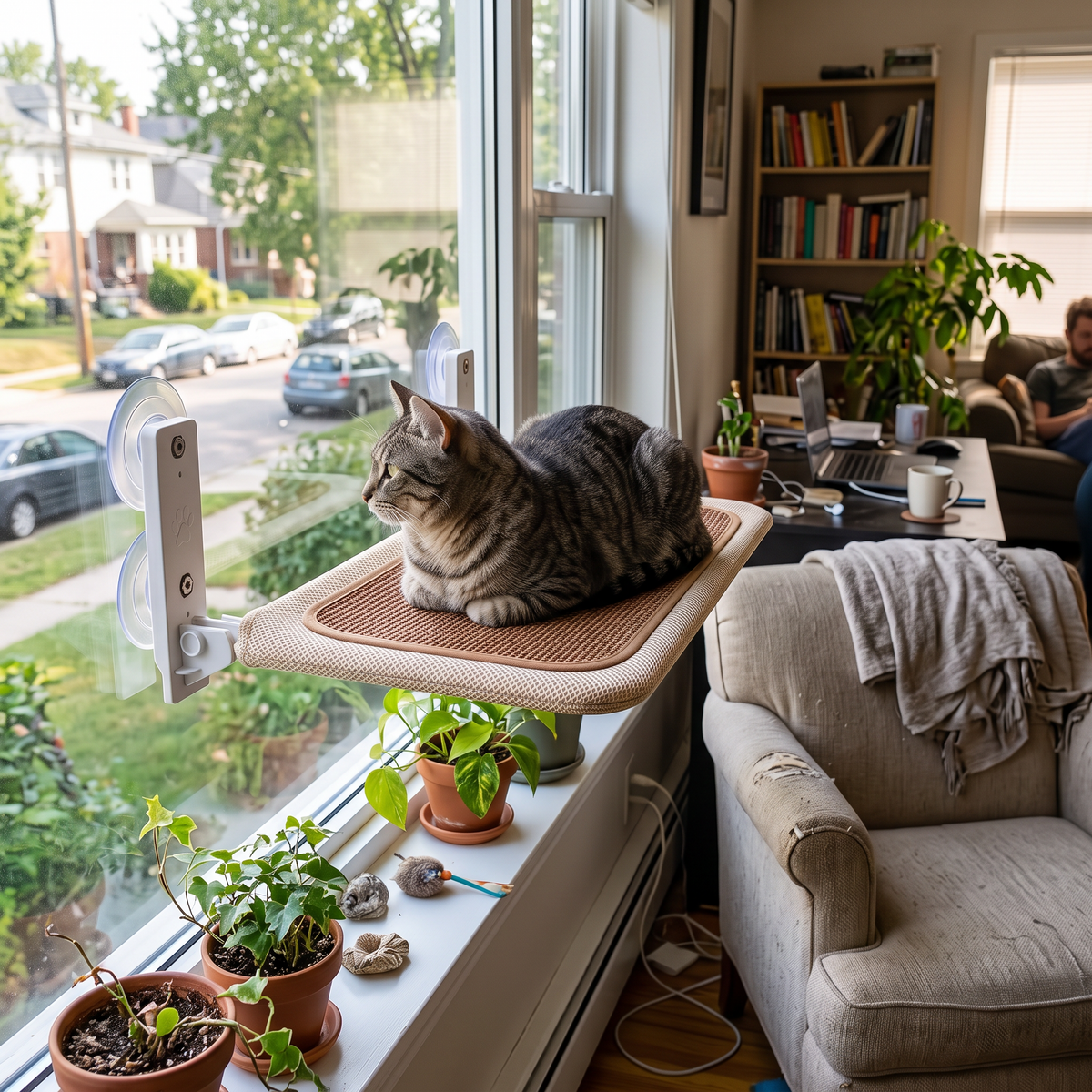 Foldable Cat Window Hammock – Beige Cooling Mat