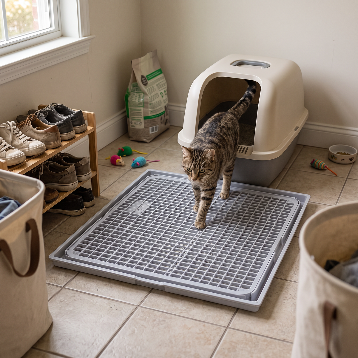 Modular Cat Litter Mat – Light Gray