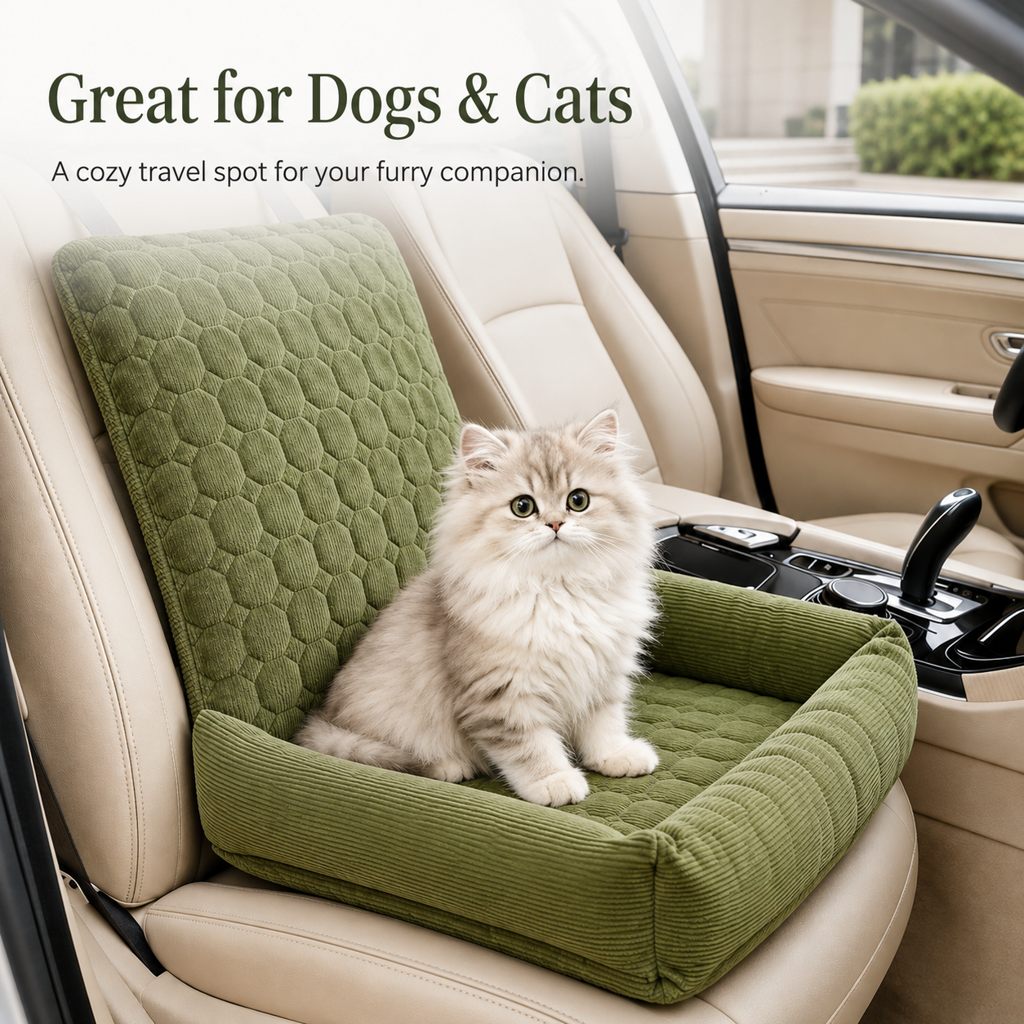 High Back Corduroy Pet Car Seat Bed