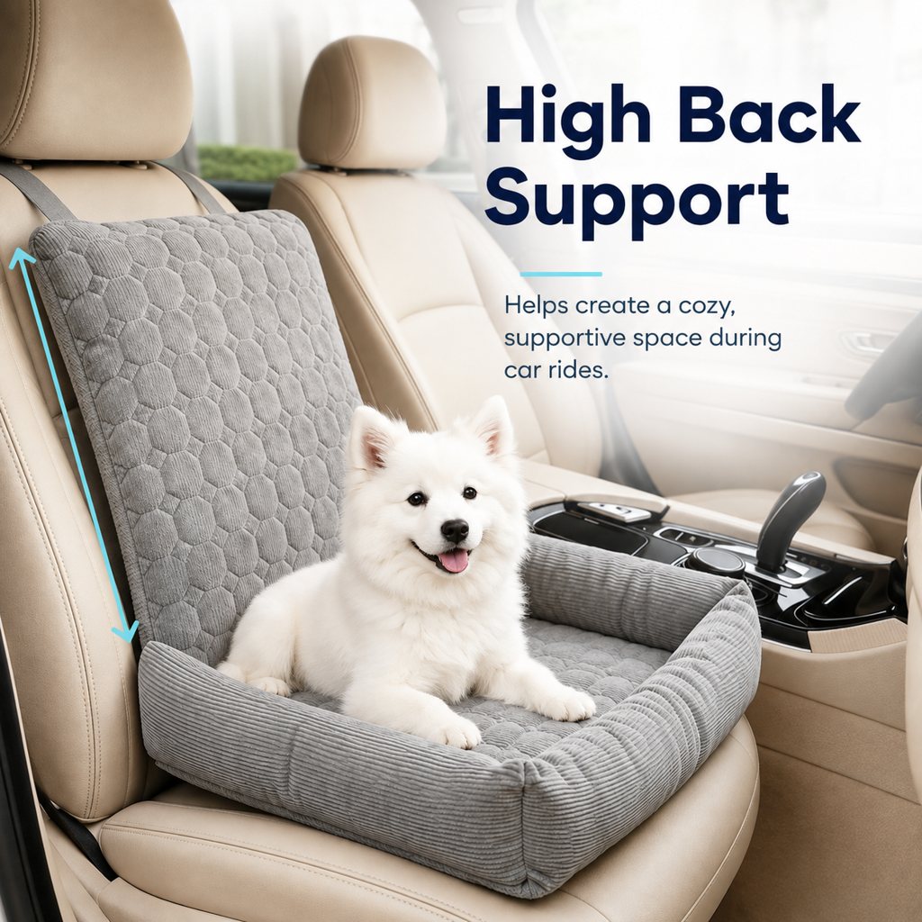 High Back Corduroy Pet Car Seat Bed