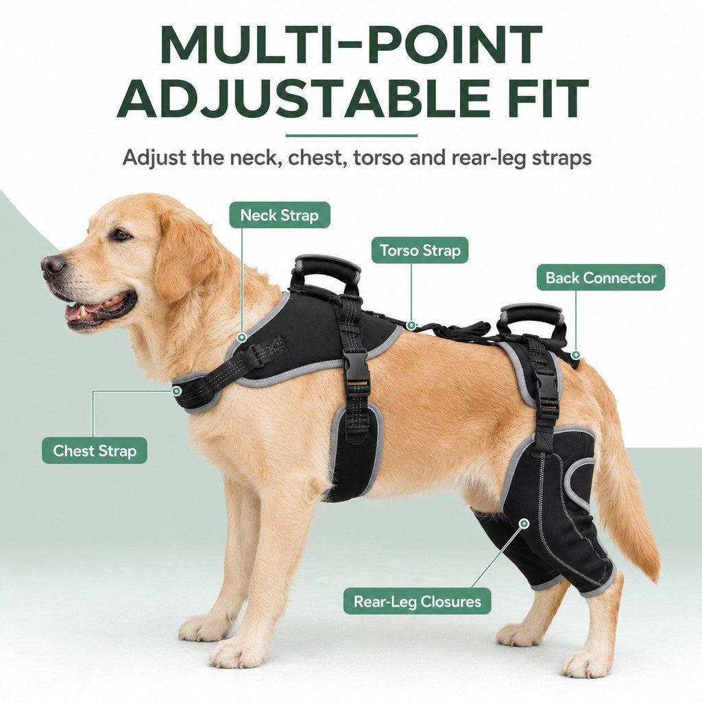 Full-Body Dog Lift Harness with Dual Rear-Leg Sleeves