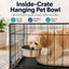 Inside-Crate Stainless Steel Hanging Pet Bowl
