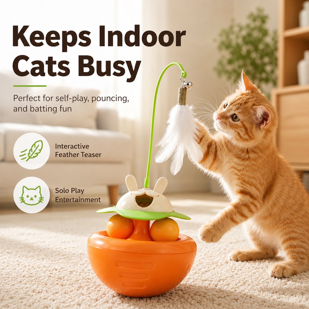 Interactive Wobble Cat Toy with Treat Dispenser